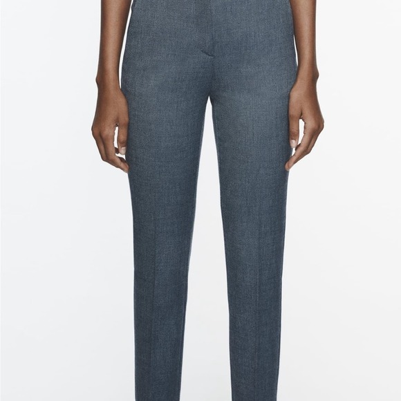 Zara Blue JOGGER WAIST PANTS NWT Size XXL 
Mid-rise tapered pants back elastic - Picture 4 of 9